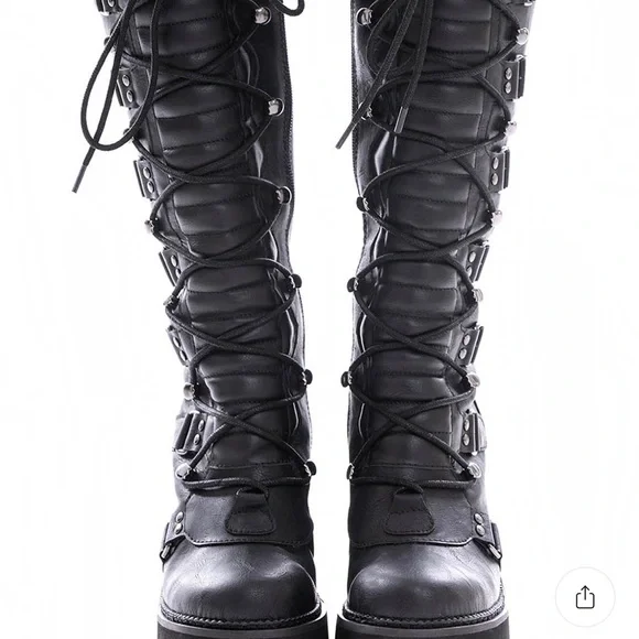 Killstar Selene Lace-Up Boots Size 9 - Picture 2 of 7